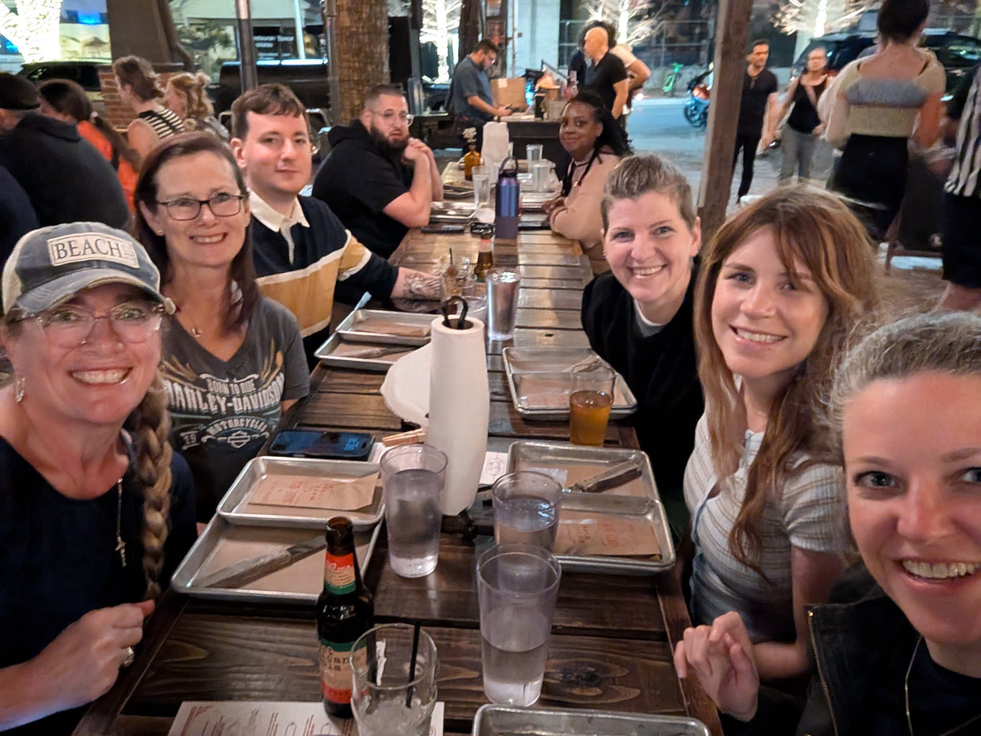 The group at dinner together